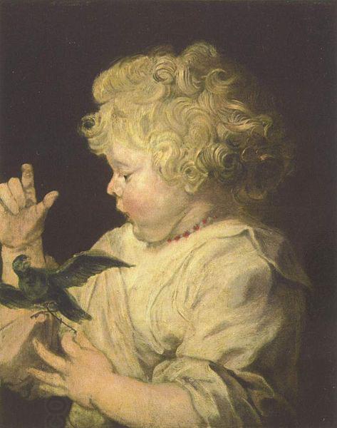 Anthony Van Dyck Portrat eines Kindes mit Vogel